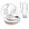 Smarty Had A Party White with Silver Antique Floral Round Disposable Plastic Wedding Value Set, 360PK 920WHSVS60 - alternate 1